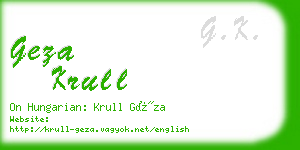 geza krull business card